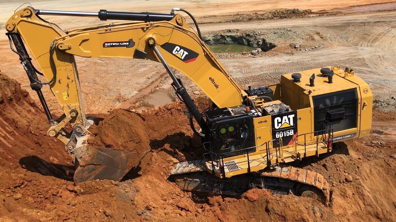 Caterpillar 6015B Excavator Loading Mercedes And MAN Trucks - Sotiriadis Mining Works