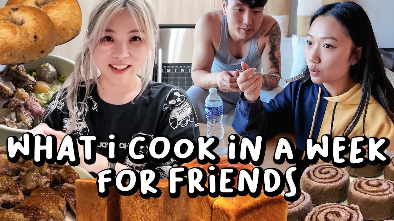 WHAT I COOK FOR MY FRIENDS 🍜 instant pot pho, ube cinnamon rolls & bread
