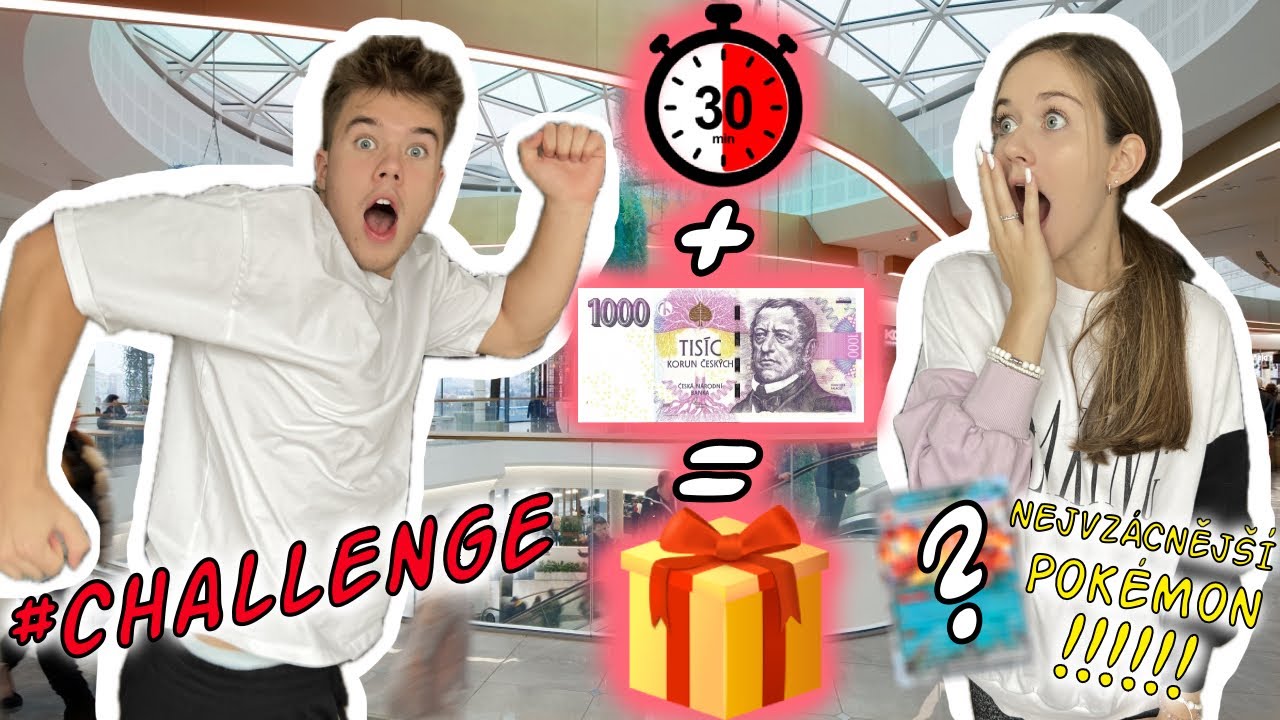 KDO KOUPÍ NEJLEPŠÍ DÁREK DO 1 000KČ ZA 30 MINUT? *nejvzácnější pokémon?!🤫 | CHALLENGE
