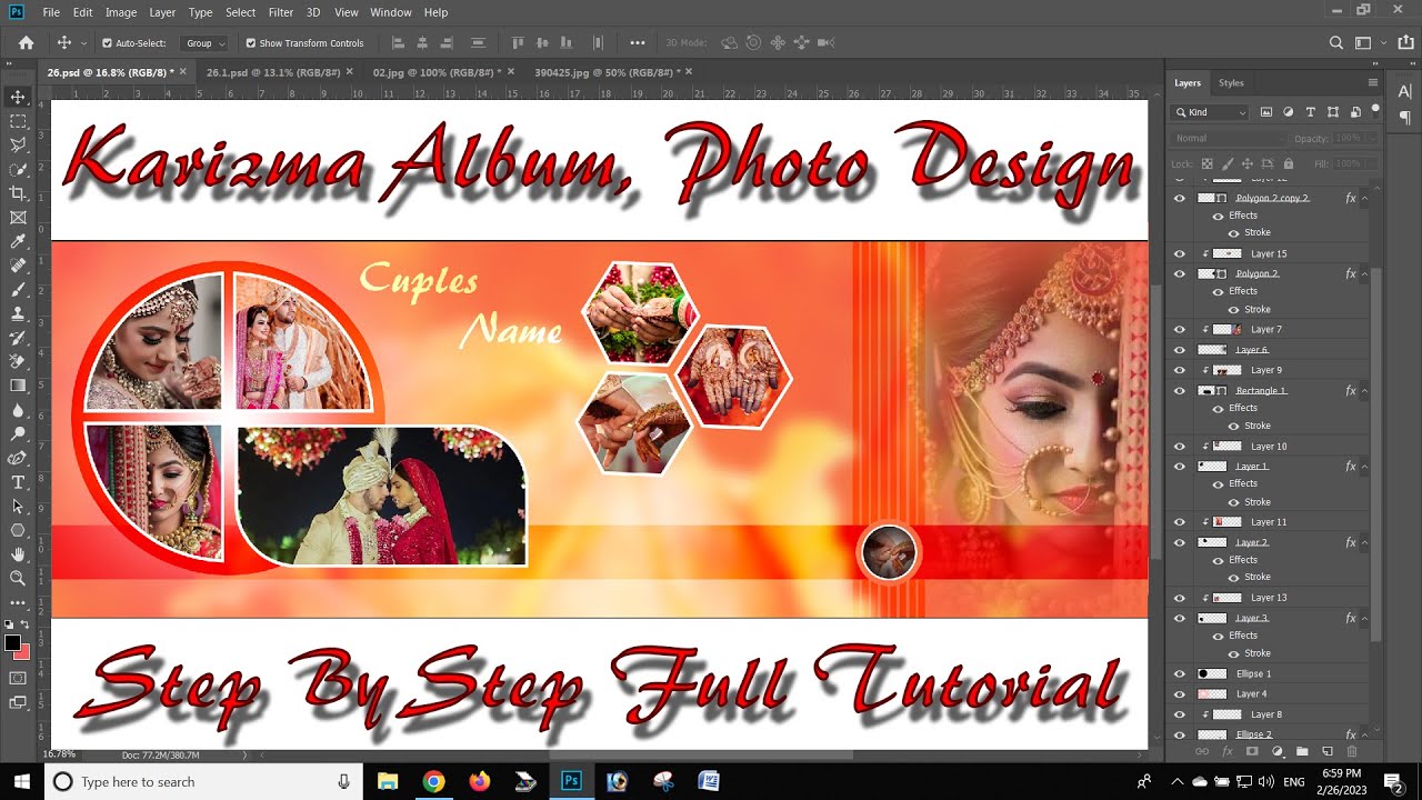 12 X 36  || Karizma Wedding Templets || Photoshop Tutorial || Wedding Photo editing