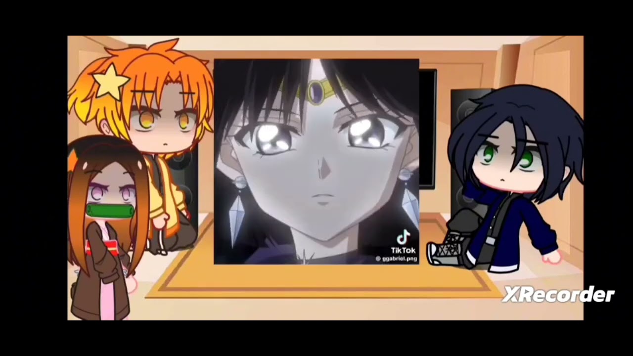zenitsu y nezuko y inoque reacciona a tanjiro es sailor saturn