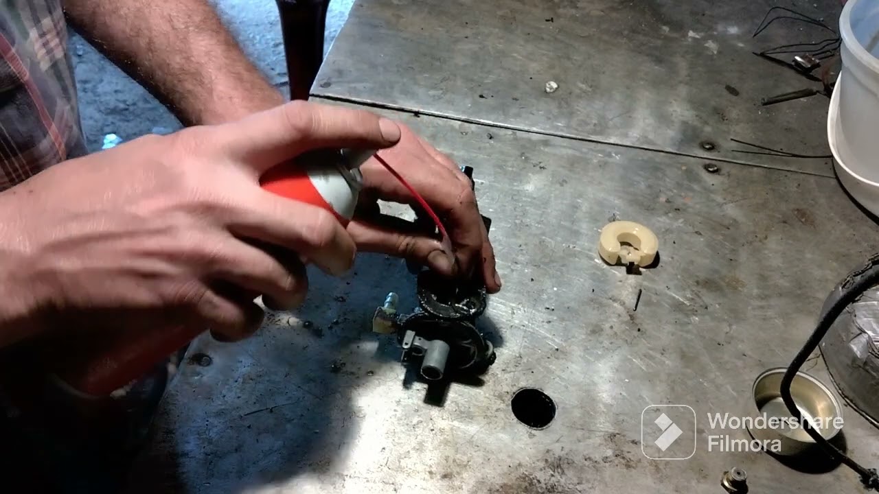 how to take a carburetor off and cleaner on a Troy bilt rear tine tiller 6 horsepower