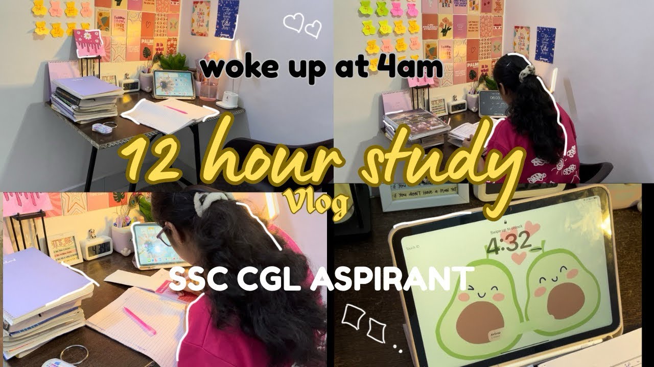 Woke up at 4am to study|| SSC CGL STUDY VLOG 📚 🫠🫶