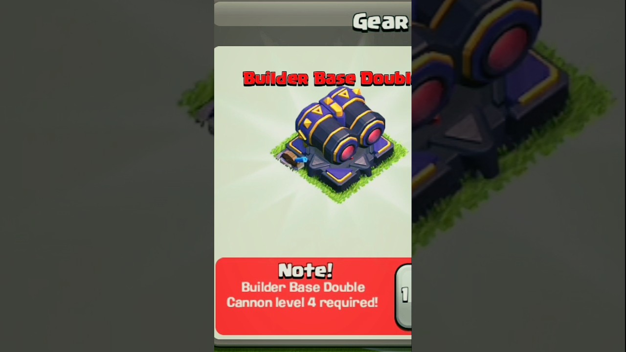 Builder Base Double Cannon Level 4 Required! | #coc #shorts.