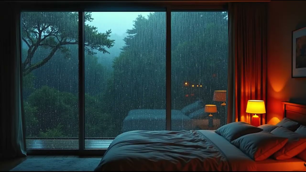 Fall Asleep Fast with Night Rain 🌧️ Cozy Bedroom ASMR LIVE