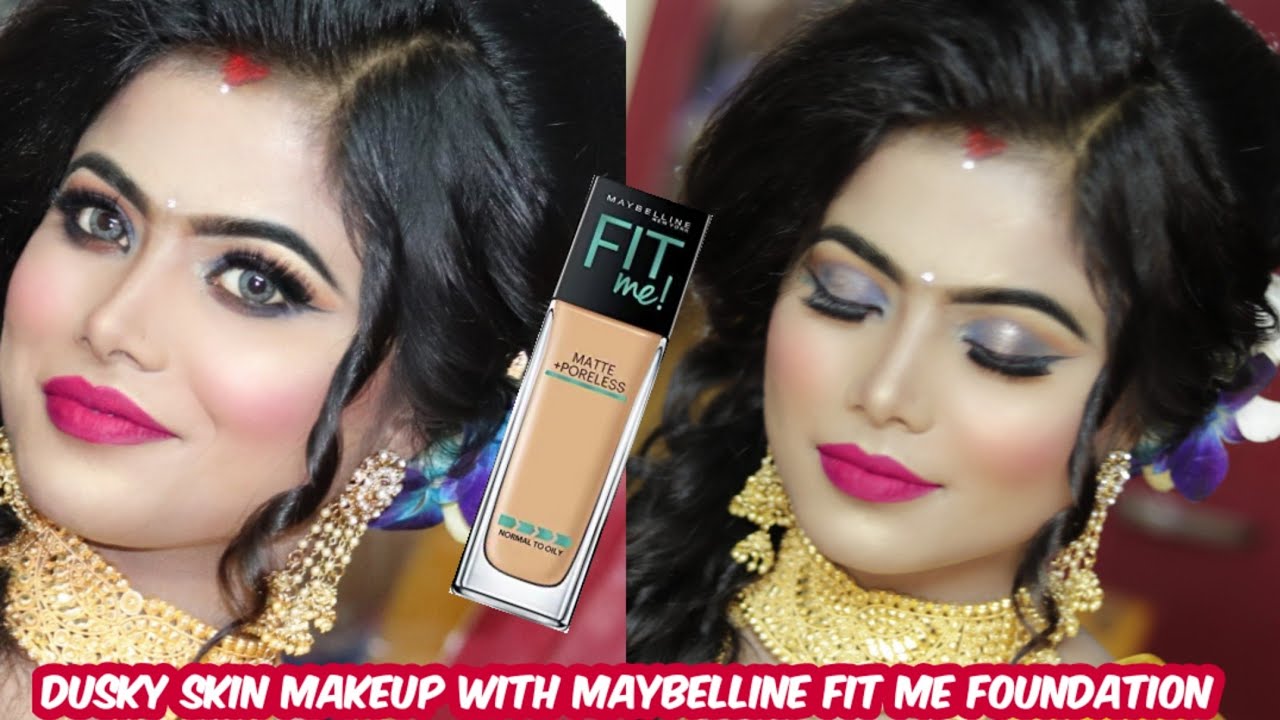 Long lasting Dusky Skin Wedding Guest or Bridal Makeup Using Maybelline Fit Me foundation
