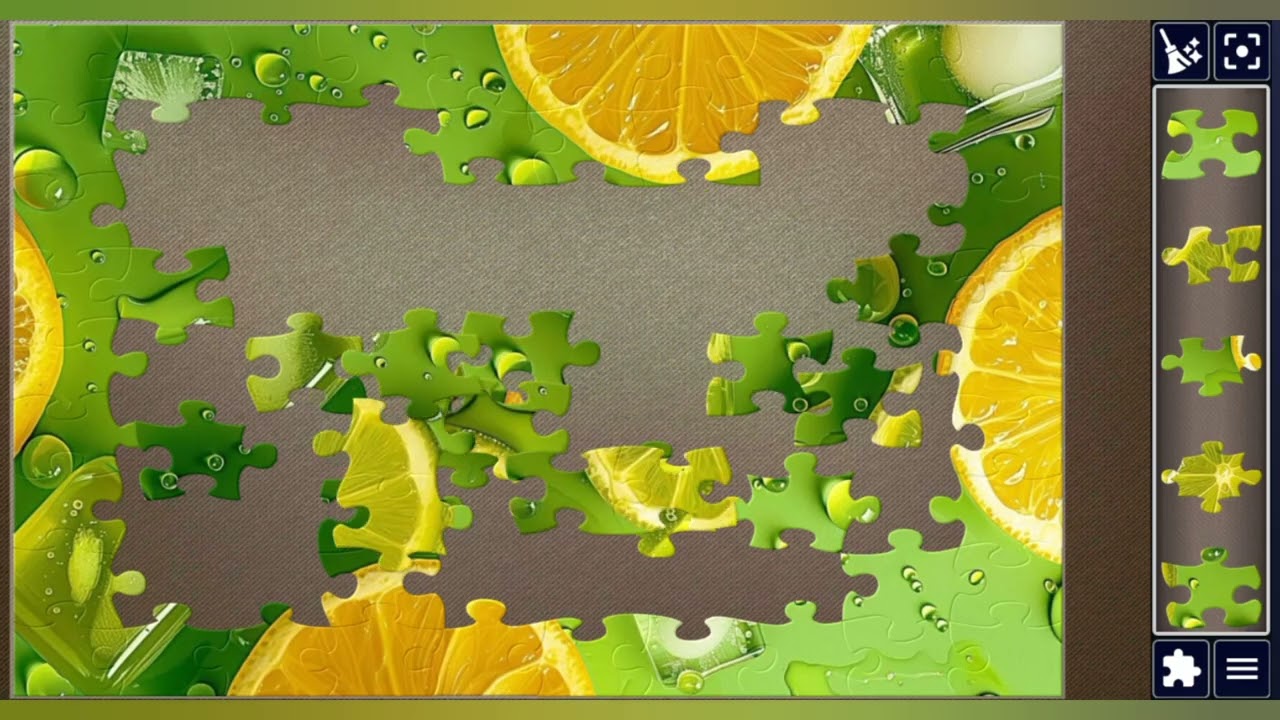 Refreshing Orange Slice 🍊& Icy Lemon Chill🍋🧊🧩 Cool jigsaw puzzle 🧩//@jigsawpuzzle45