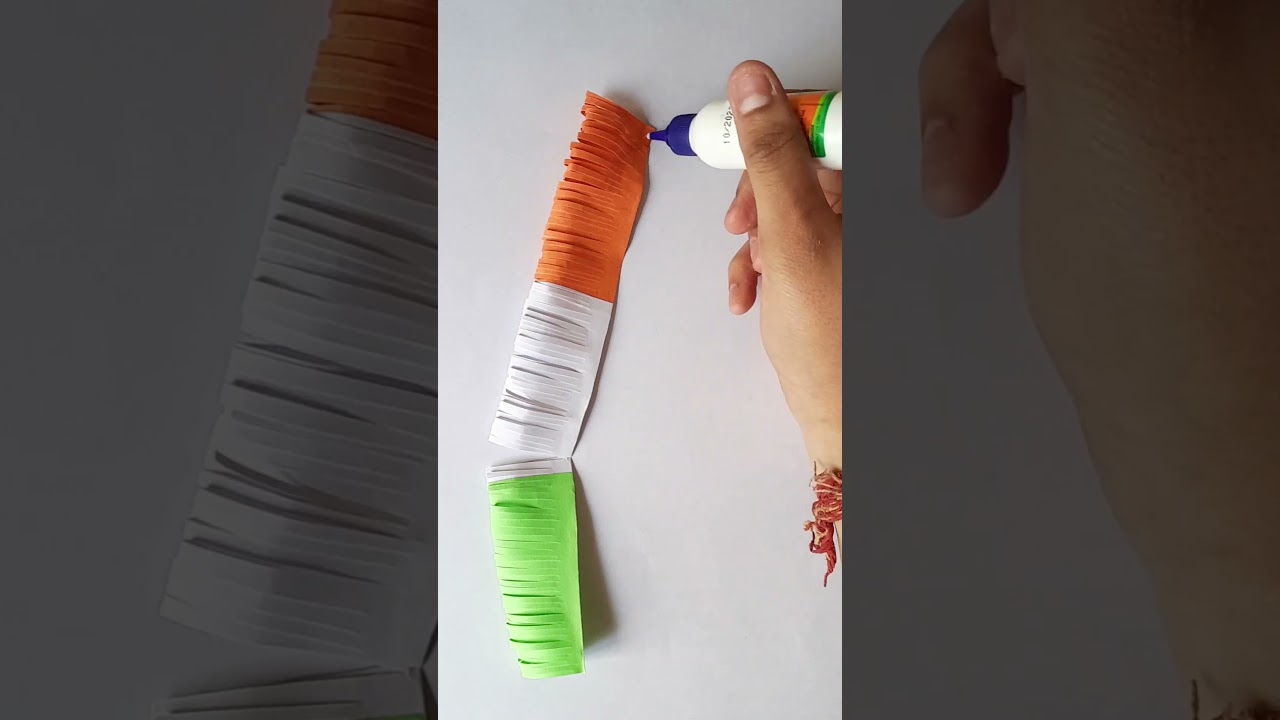 Tricolor Indian Flag Flower/Republic Day Paper Craft 