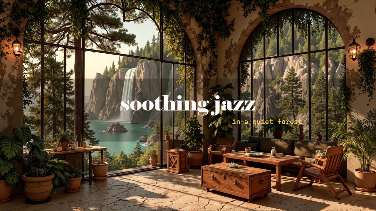 Успокаивающий Джаз В Тихом Лесу У Водопада | Расслабляющая Утренняя Джазовая Фортепианная Музыка ...