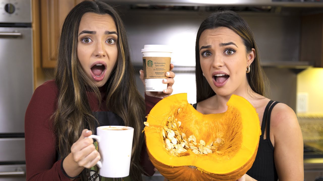 Making Pumpkin Spice Latte's with Real Pumpkin - Merrell Twins