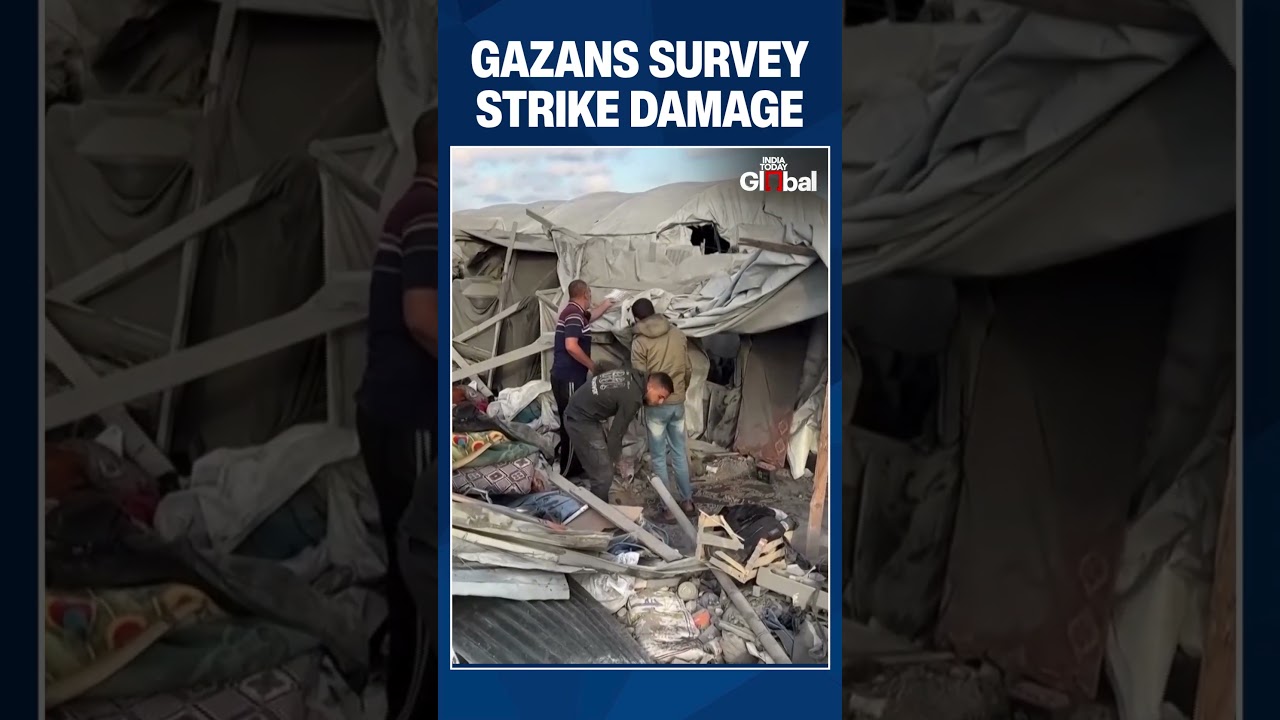 Gazans Inspect Damage After Khan Younis Strike While Peace Talks Continue in Egypt | #shorts