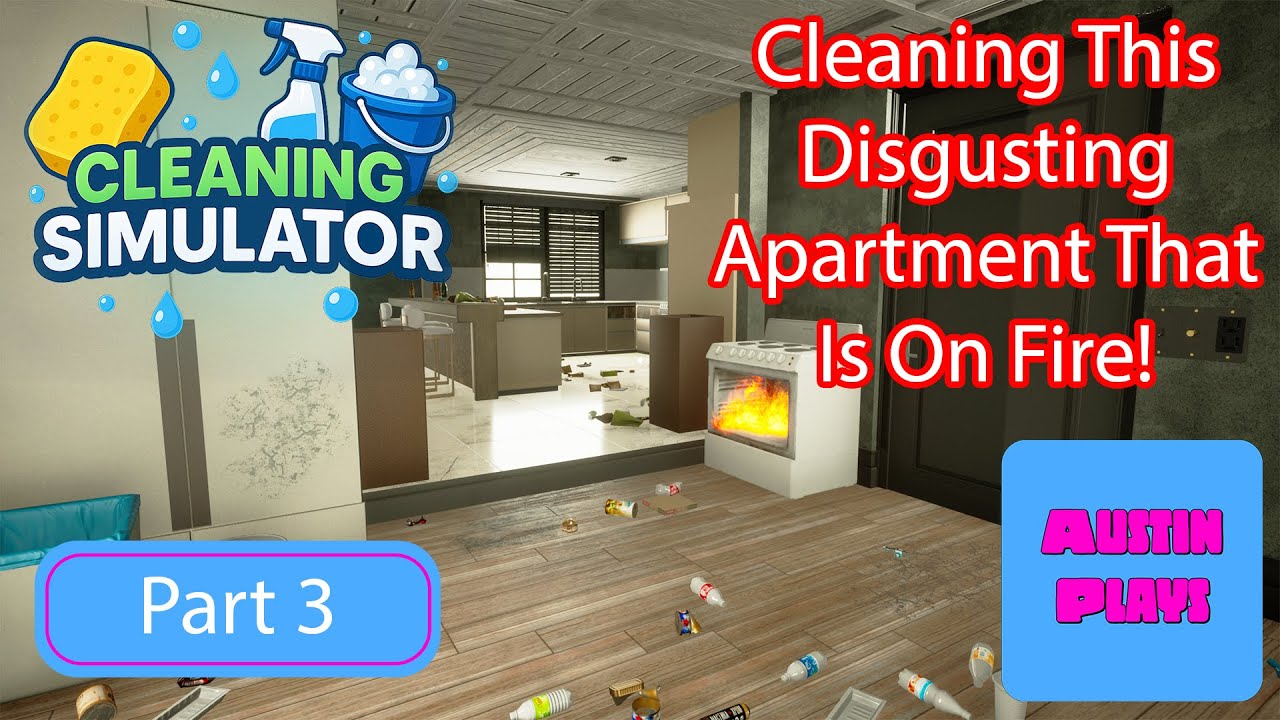Cleaning Simulator – Saving a DISGUSTING Apartment on FIRE Filled with Bugs! Part 3