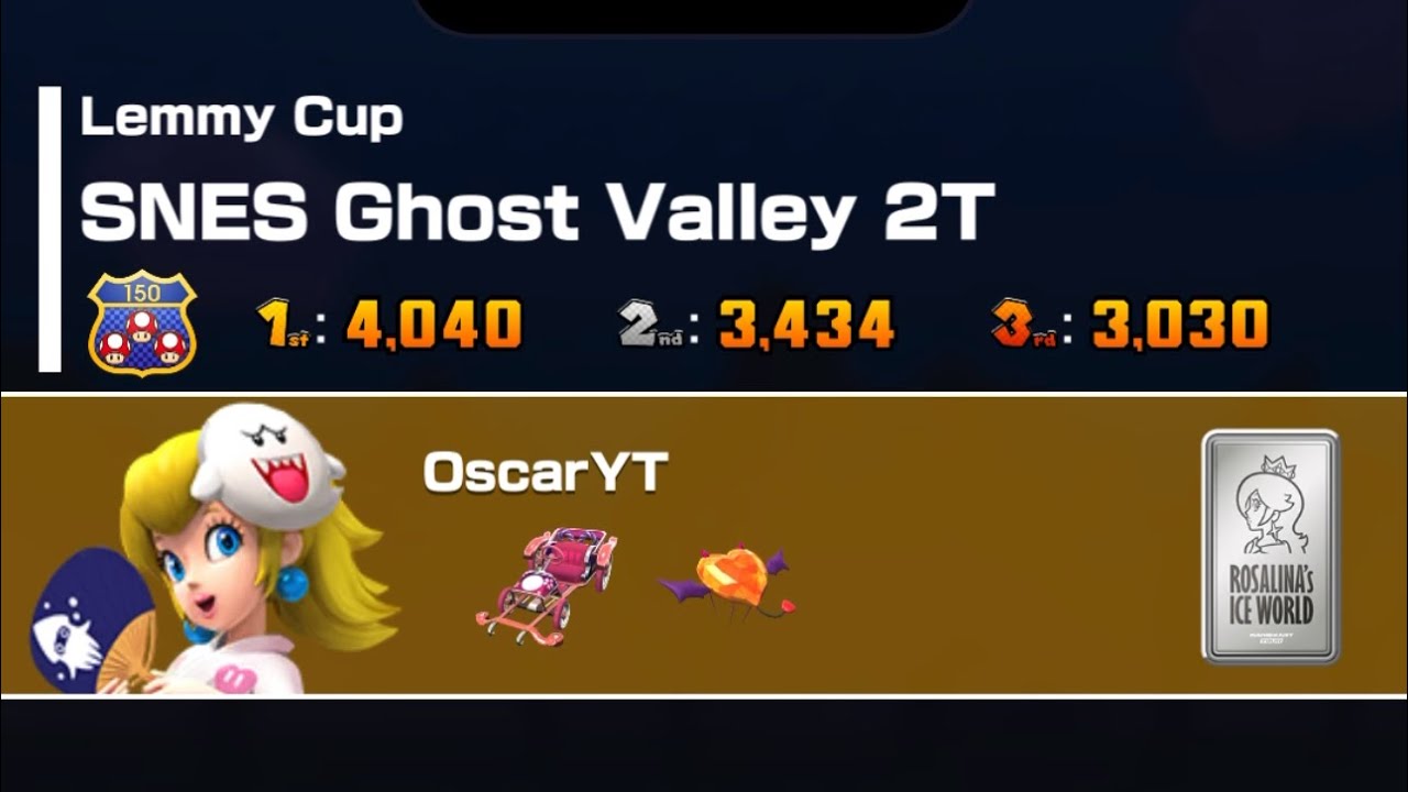 Mario kart tour Peach (Yukata) SNES Ghost valley 2T (Lemmy cup)(space tour 2026)