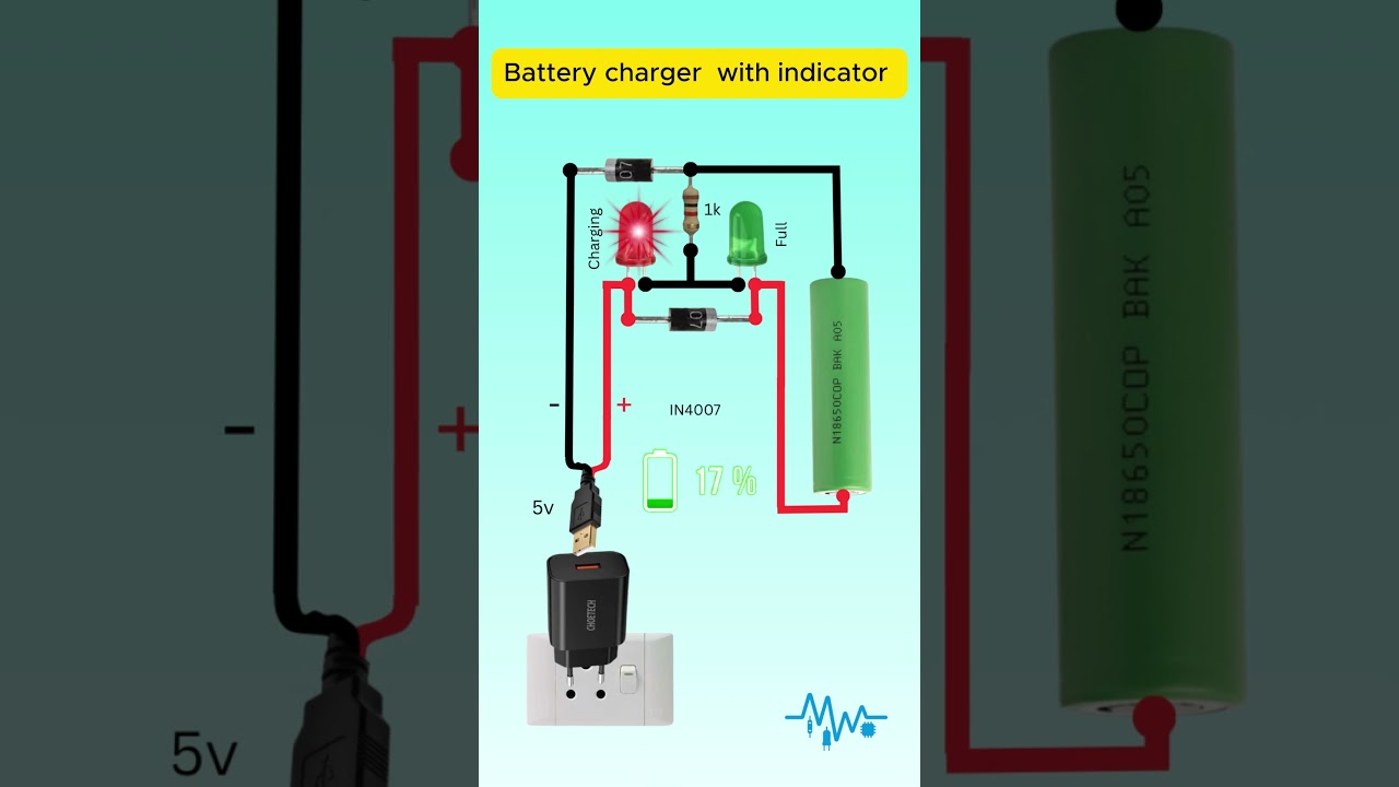 🔋 Simple Battery Charging Indicator 🚨 | simple Circuit  #shorts #battery #circuit#Shorts