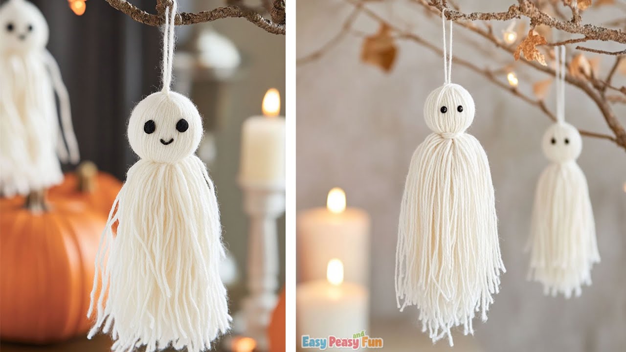How to Make Yarn Tassel Ghosts