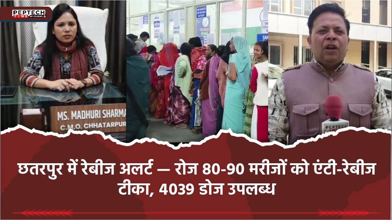 छतरपुर में रेबीज अलर्ट — रोज 80-90 मरीजों को एंटी-रेबीज टीका, 4039 डोज उपलब्ध