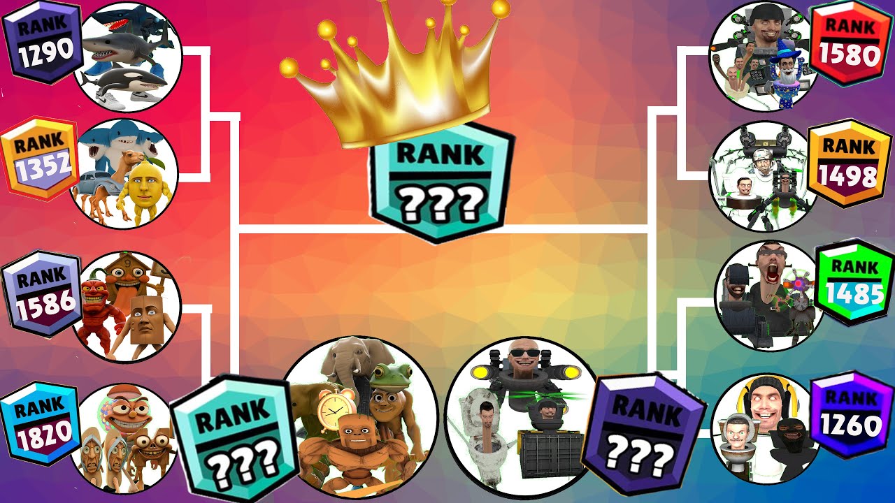 Skibidi toilet tournament brawl stars rank up Team Brainrot tung tung 3 vs 3 Team skibidi toilet