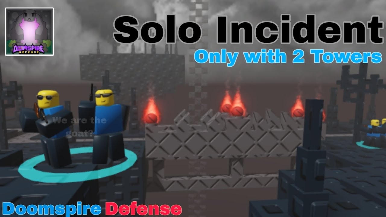 Solo Incident With Only 2 Towers [ DD x VD Collab Update ] || Roblox Doomspire Defense