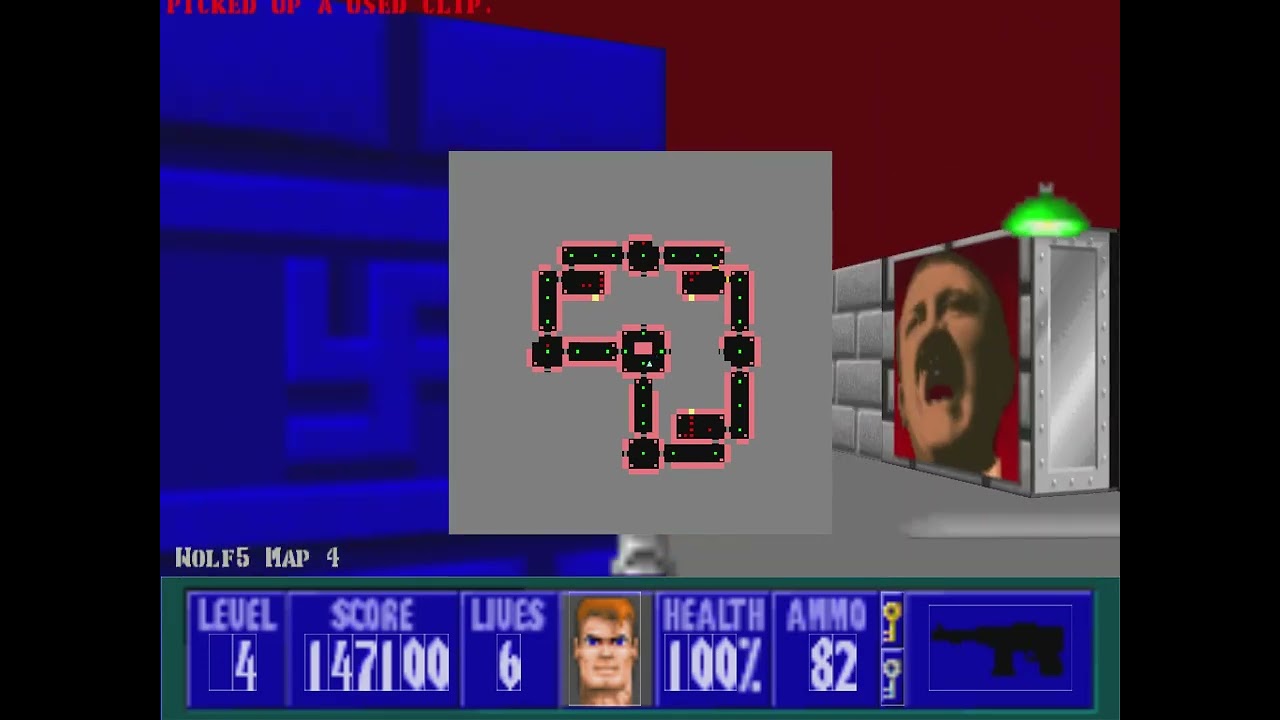 Прохождение Wolfenstein 3D Эпизод 5 След безумца 4 уровень #41