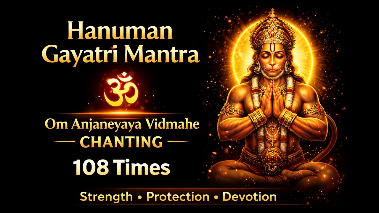Hanuman Gayatri Mantra Chanting | Om Anjaneyaya Vidmahe | 108 Times | Powerful Meditation