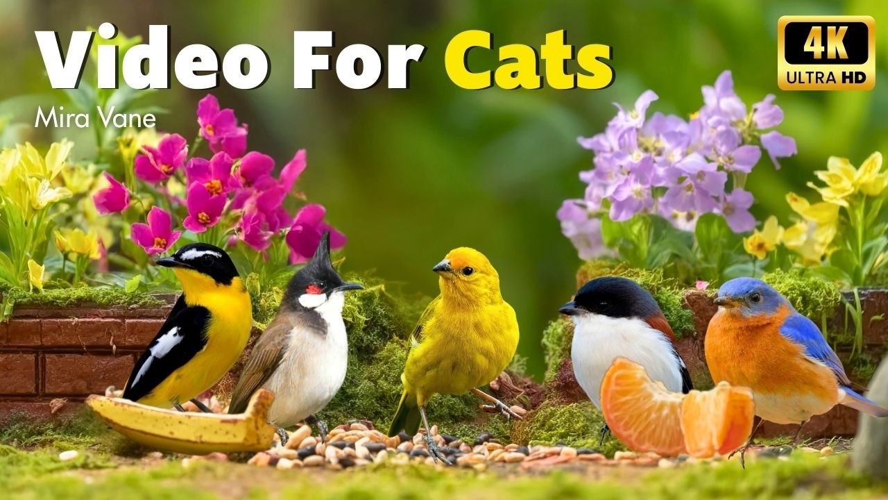 Garden Bird Symphony 🦜😺 Happy Birds for Your Cat’s Entertainment and Relaxation While You’re Away 🌿