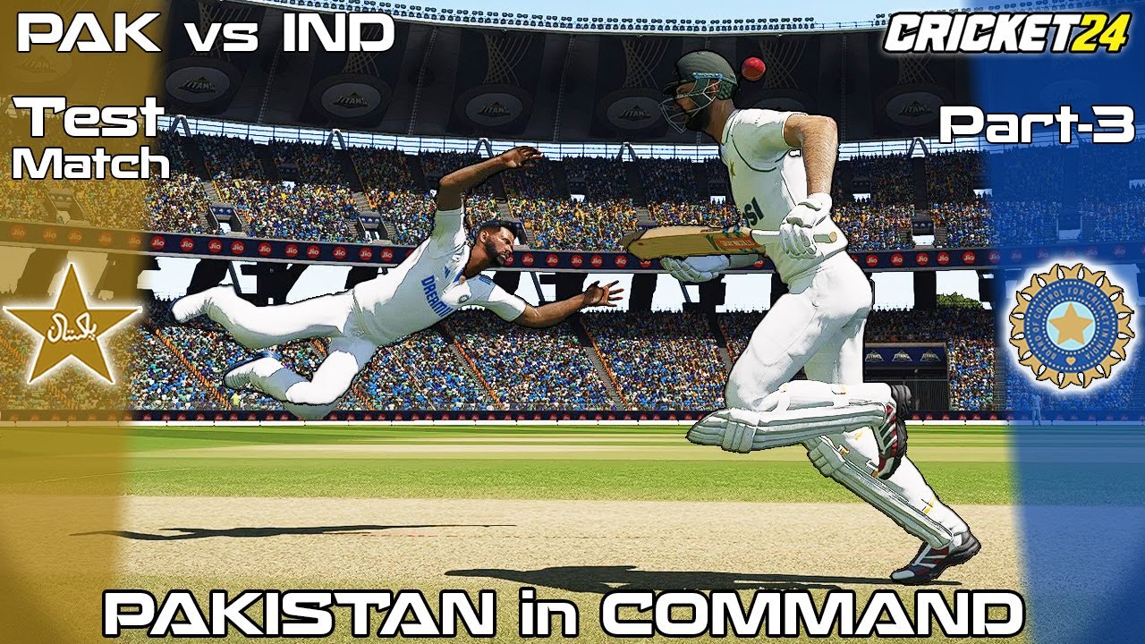 PAKISTAN vs INDIA TEST MATCH (PART 3) 🏆 INDIA in DANGER 🔥 CRICKET 24 GAMEPLAY
