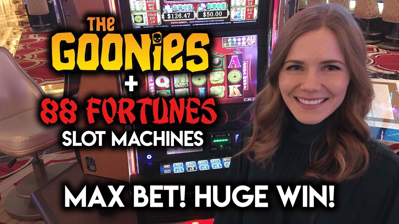 MAX BET! 88 Fortunes Nickel Version MASSIVE WIN!! The Goonies New Slot Machine!!!