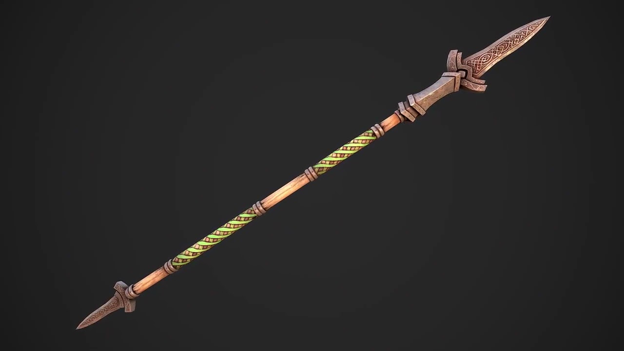 Medieval Wooden Spear Knightly Weapons 3D Model Game Dev