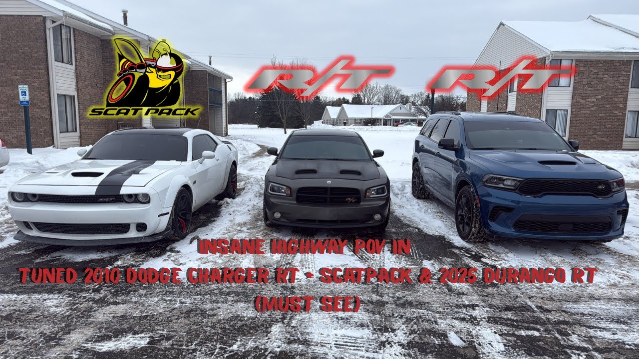 INSANE HIGHWAY POV IN TUNED 2010 DODGE CHARGER RT + Scatpack & Durango RT!!!!