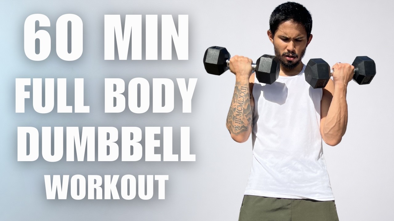 1 HOUR FULL BODY DUMBBELL WORKOUT 🔥 Build Muscle & Strength At Home (No Gym Needed)
