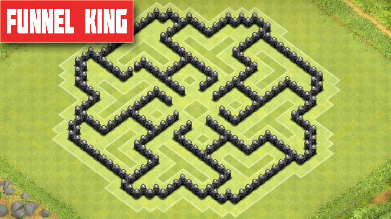 CLASH OF CLANS - TH8 TROPHY/WAR BASE BEST TOWN HALL 8 TROPHY BASE (Funneling) 2015