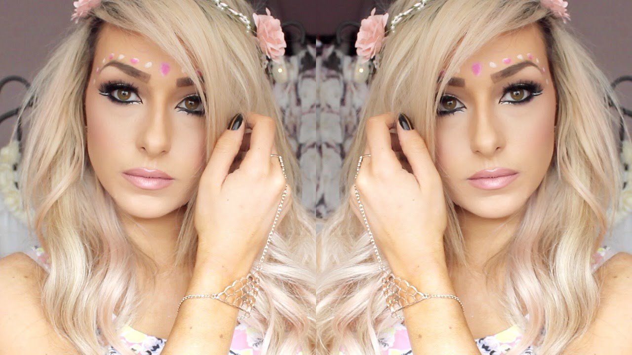 Festival makeup look - Dramatic Double winged liner