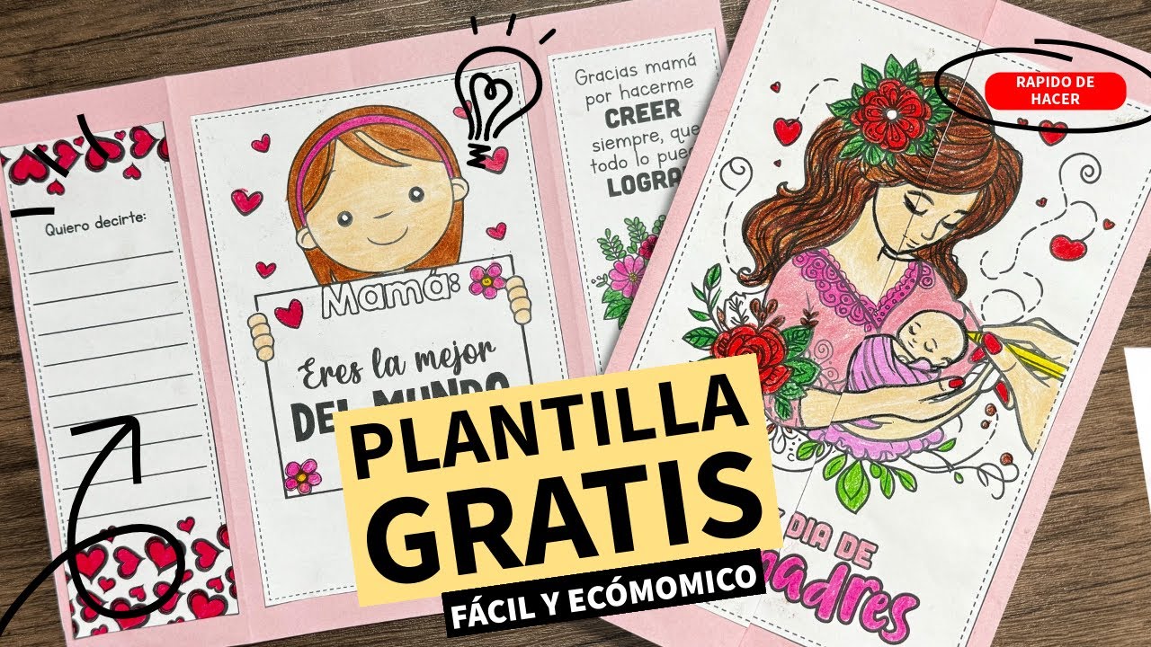 Tarjeta del día de las madres para niños | Fácil y económico