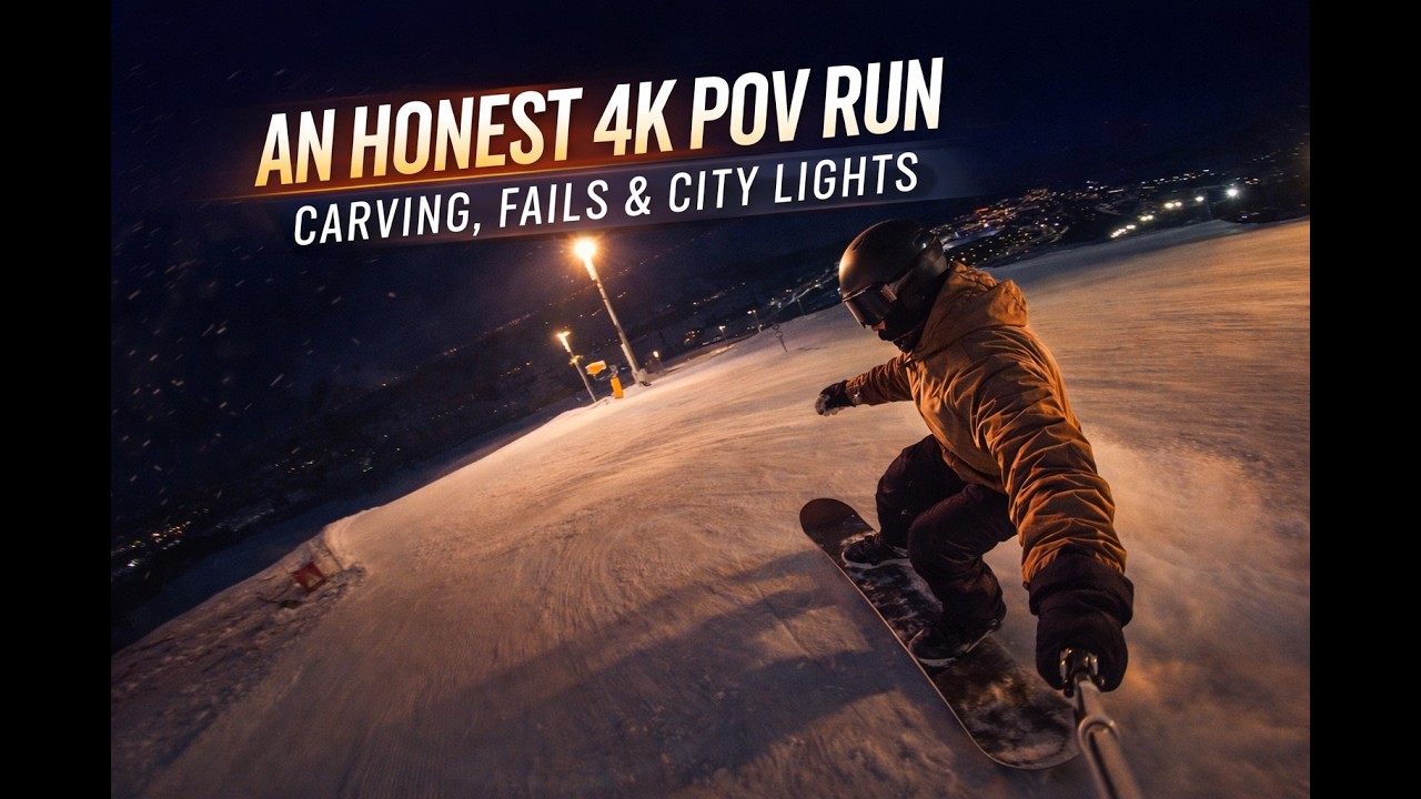 An Honest 4K POV Run | Carving, Fails & City Lights | #snowboarding #gopro #4k #pov