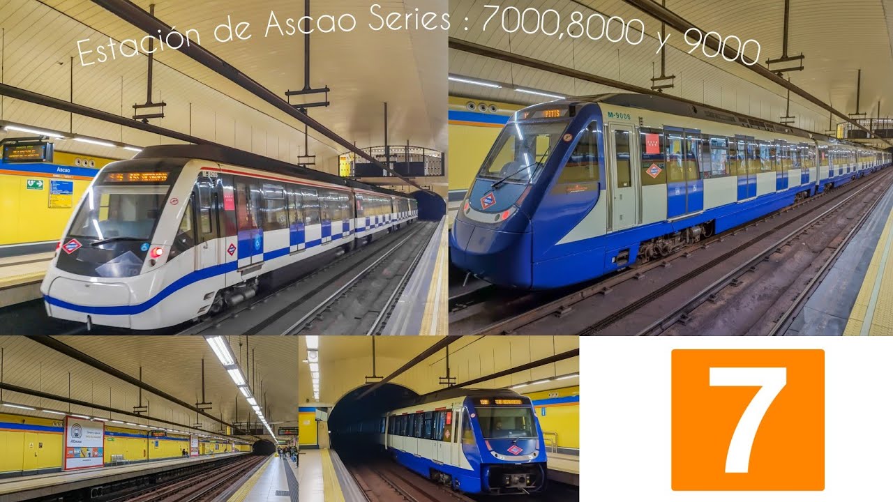 Metro de Madrid:Estación de Ascao:Series 7000,8000 y 9000 Especial por los 50 años (1974-2024)  L7