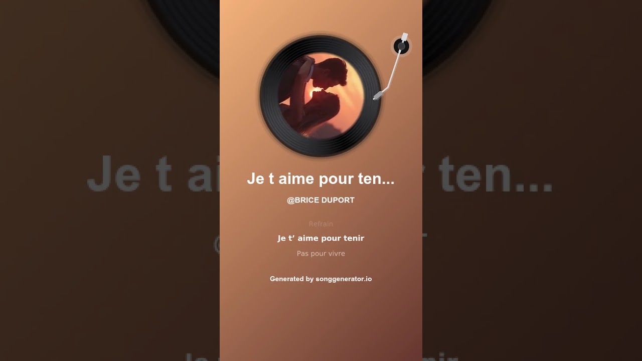 Je t'aime pour tenir