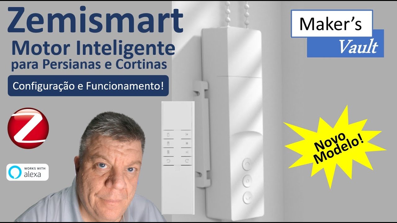 Zemismart Motor inteligente Zigbee para Persianas e Cortinas– Use com Alexa!