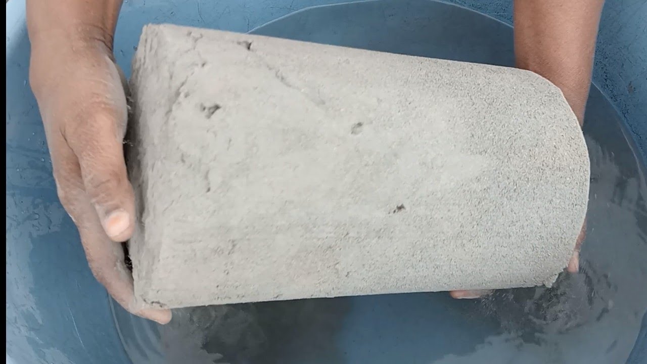 ASMR very soft sand and pure cement silk crunchy paste play dipping crumble in 🌊💦🌊🤤😋🤤