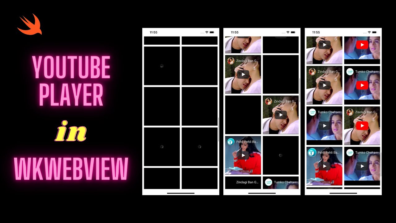 Youtube player in swift | Collection View| Table View