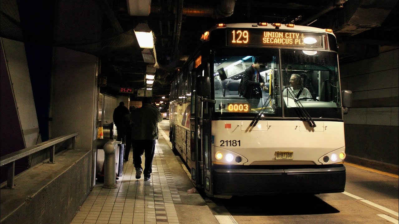 ᴴᴰ⁶⁰ Front POV: NJT Route 129 New York via Secaucus Plaza Full Ride onboard a 2021 MCI D4500CT