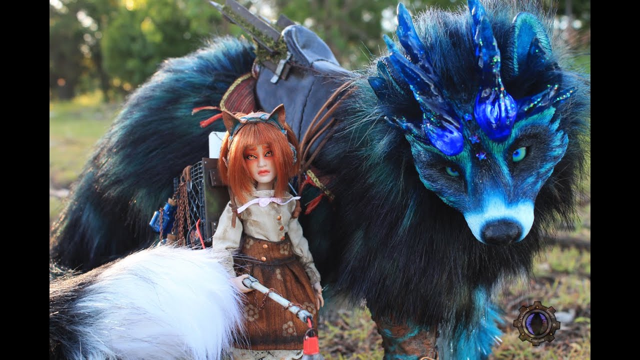 OOAK Art Doll Set: Caroline & Akimitsu the Scrapyard Guardians