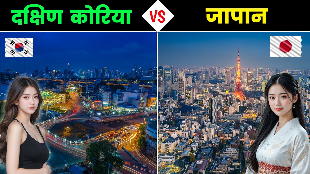 दक्षिण कोरिया vs जापान &ndash; असली सुपरपावर कौन? Japan VS South Korea - Which Country is Best?