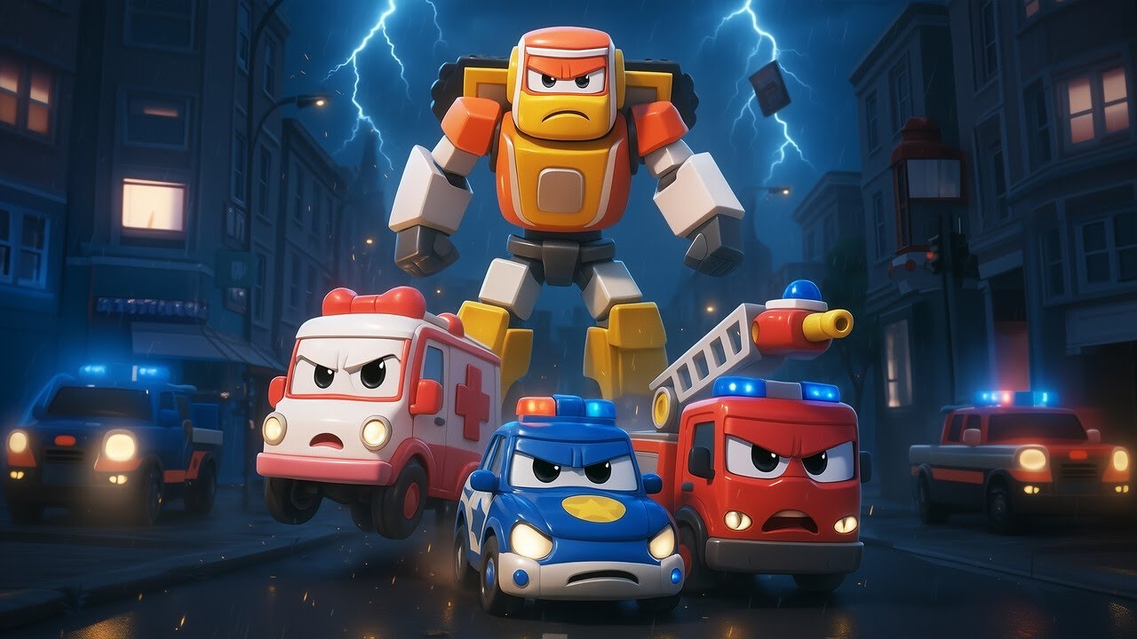 Es gibt einen riesigen Sturm! Hilfe, Super-Roboter und Rettungsteam! 🌩️ Robofuse