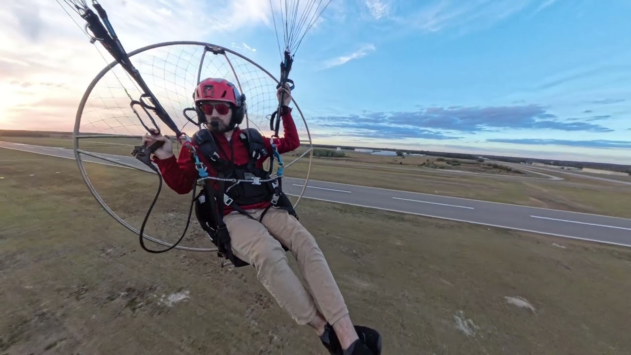 Paramotor Touch-and-goes, Sunset. Jan. 26, 2025. Longform