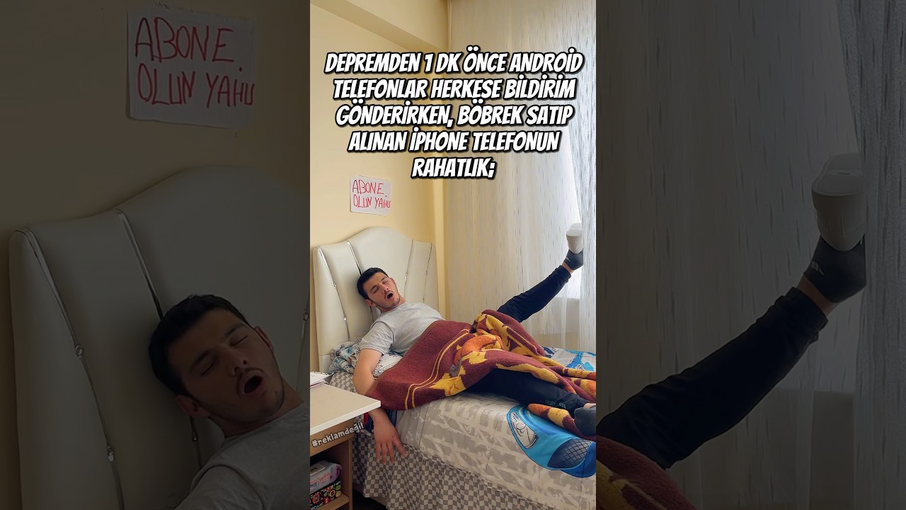 Depremden &ouml;nce android telefonlara bildirim g&ouml;nderirken iPhone telefonun rahatlığı🥹