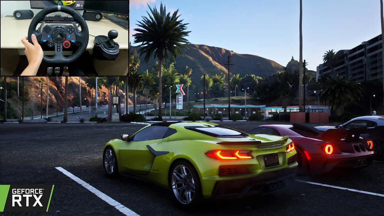 2023 Chevrolet Corvette Z06 - GTA 5 | Steering wheel gameplay