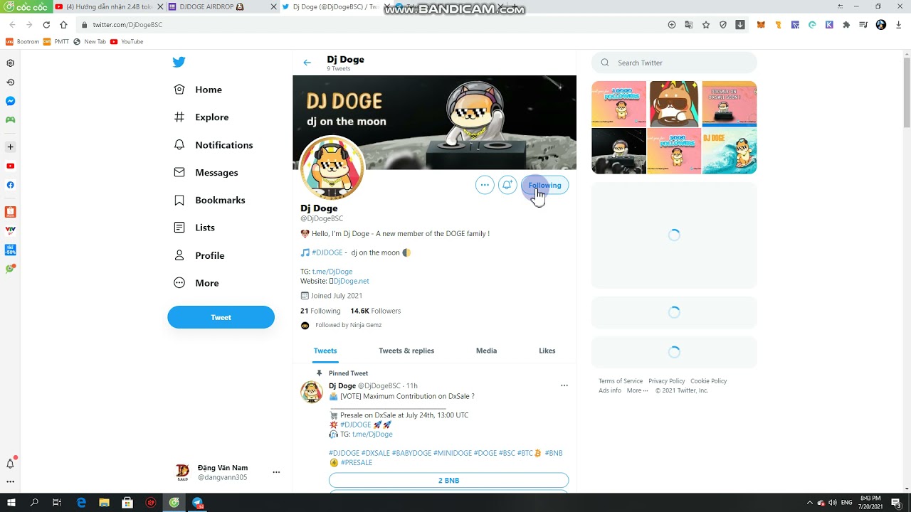 Hướng dẫn nhận 2.4B token DJDOGE mạng BSC