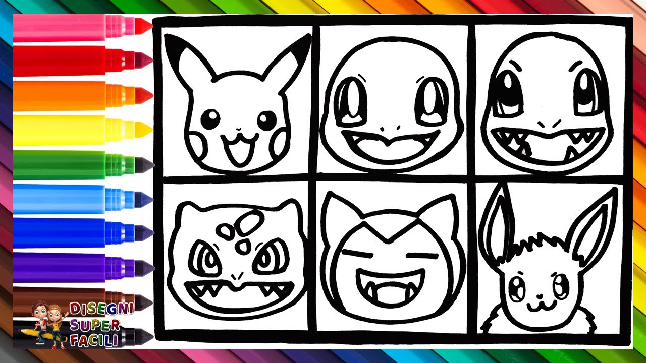 Disegnare e Colorare POKÉMON ⚡⚡⚡🌈 Disegni per Bambini