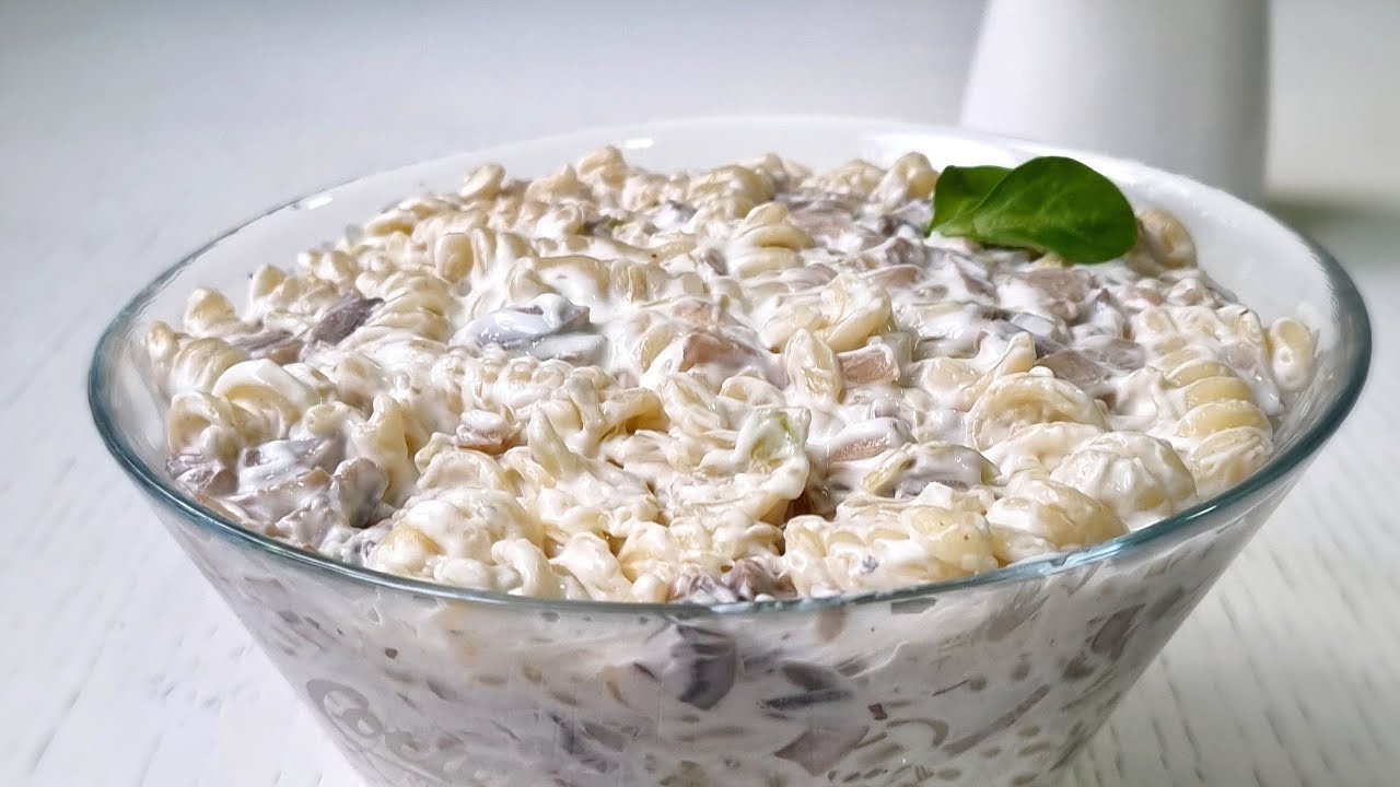 Posna salata sa makaronama i šampinjonima / Macaroni and mushroom salad
