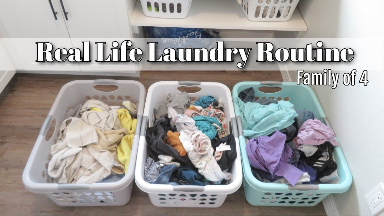 REAL LIFE LAUNDRY ROUTINE | CLEAN WITH ME 2022 | STAY AT HOME MOM HOMEMAKING | FAMILY OF 4